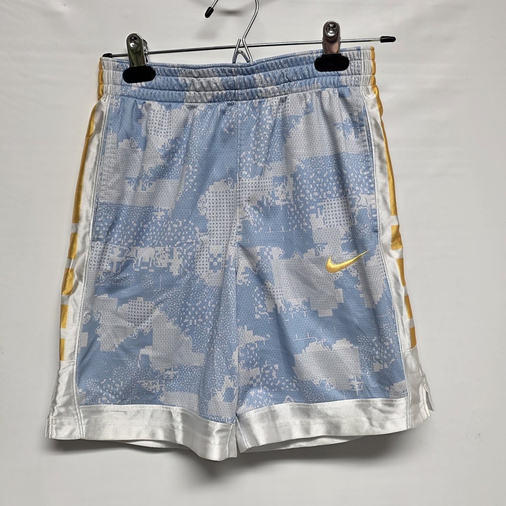 Nike Dry Dri-Fit Training Shorts Boy's Big Kids Large Camo YL Blue Standard Fit